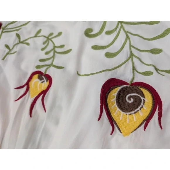 Jastie 2022 Floral Embroidered Maxi V-Neck L/S Tassel Boho Dress Women's Size S - Picture 8 of 10